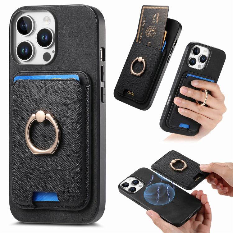 Retro Cross Leather Card Bag MagSafe Phone Case, For iPhone 12, For iPhone 12 Pro Max, For iPhone 12 Pro
