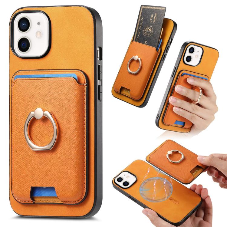 Retro Cross Leather Card Bag MagSafe Phone Case, For iPhone 12 Pro, For iPhone 11 Pro Max, For iPhone 11
