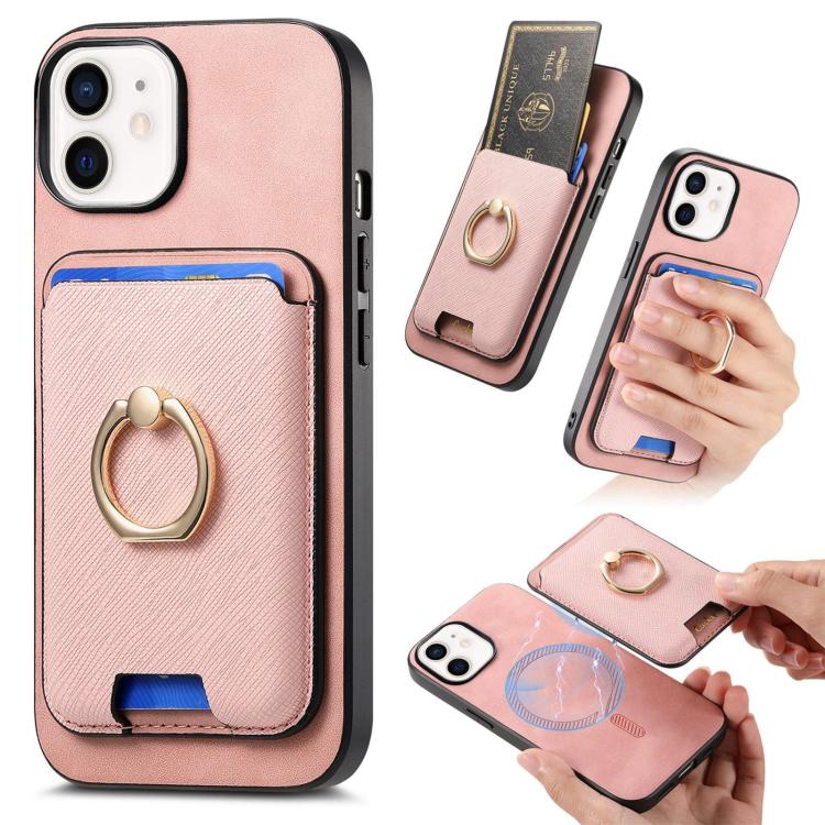 Retro Cross Leather Card Bag MagSafe Phone Case, For iPhone 12 Pro, For iPhone 11 Pro Max, For iPhone 11