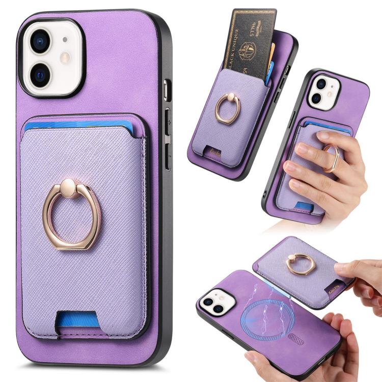Retro Cross Leather Card Bag MagSafe Phone Case, For iPhone 12 Pro, For iPhone 11 Pro Max, For iPhone 11