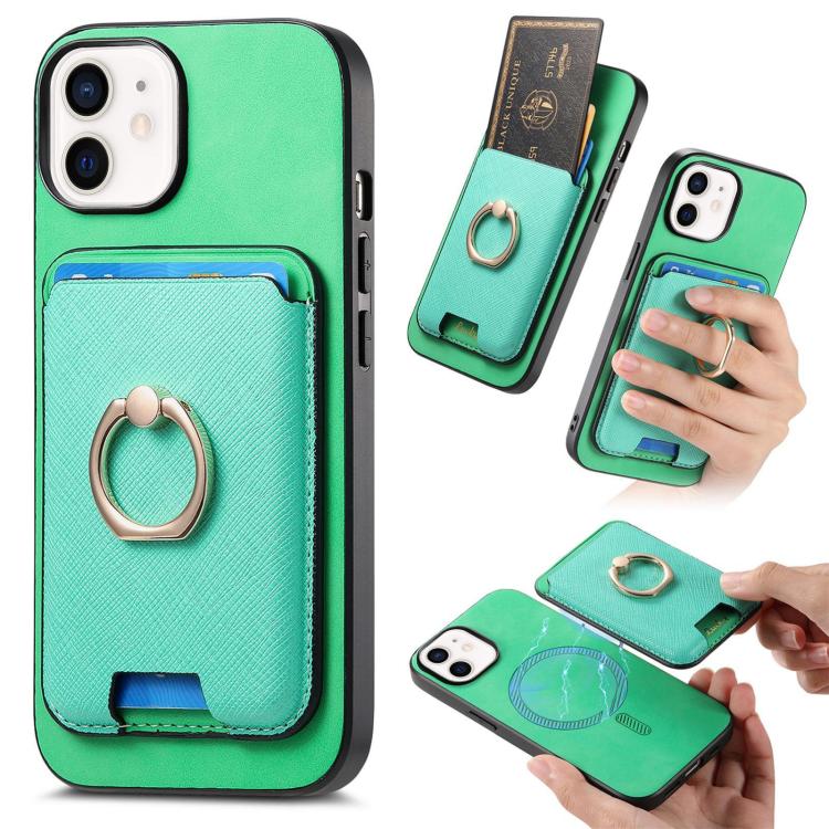 Retro Cross Leather Card Bag MagSafe Phone Case, For iPhone 12 Pro, For iPhone 11 Pro Max, For iPhone 11