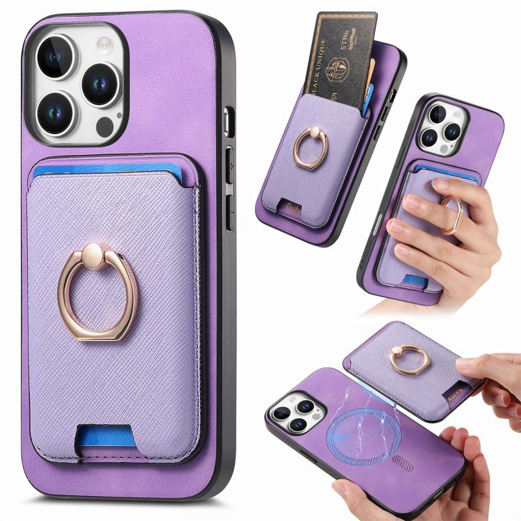 Retro Cross Leather Card Bag MagSafe Phone Case, For iPhone 12 Pro, For iPhone 11 Pro Max, For iPhone 11