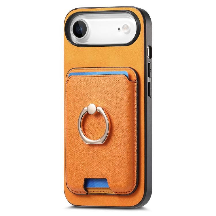 Retro Cross Leather Card Bag MagSafe Phone Case, For iPhone 16, For iPhone 15 Pro Max, For iPhone 15 Pro