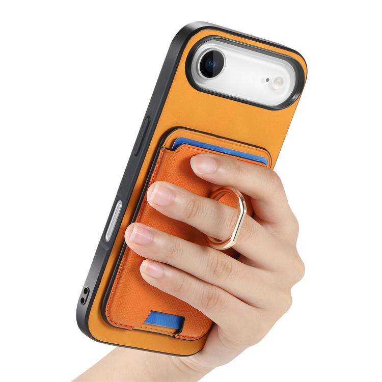 Retro Cross Leather Card Bag MagSafe Phone Case, For iPhone 16, For iPhone 15 Pro Max, For iPhone 15 Pro