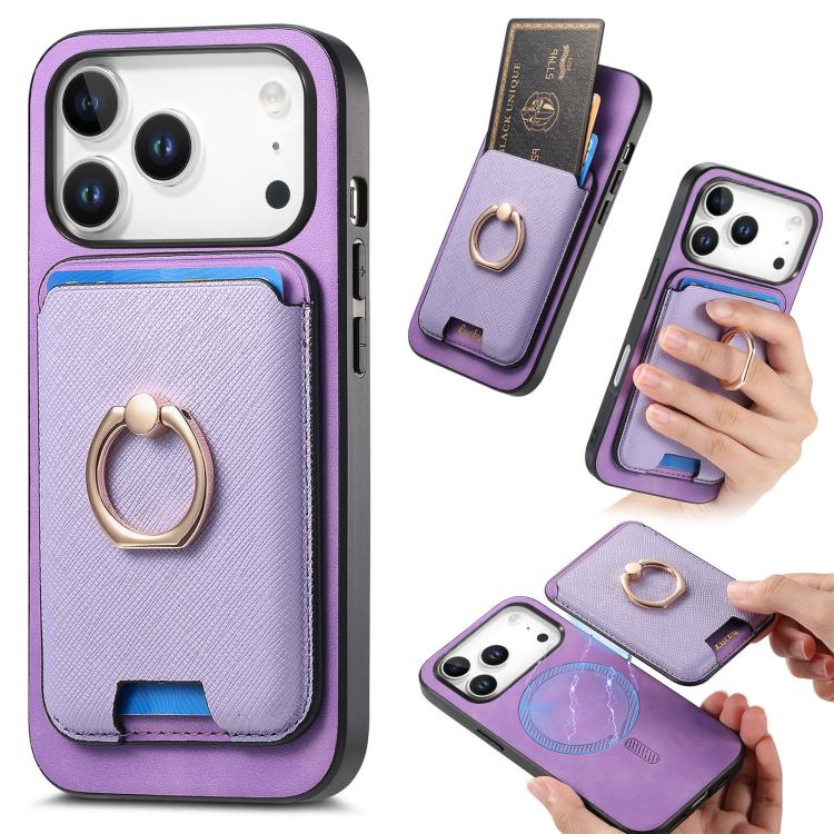 Retro Cross Leather Card Bag MagSafe Phone Case, For iPhone 16 Pro Max, For iPhone 16 Pro, For iPhone 16 Plus