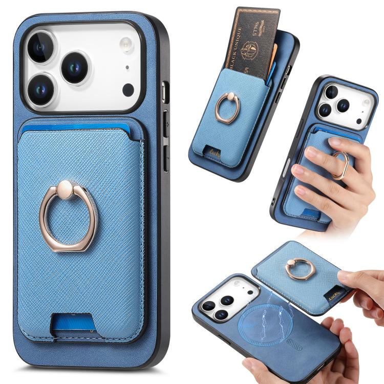 Retro Cross Leather Card Bag MagSafe Phone Case, For iPhone 16 Pro Max, For iPhone 16 Pro, For iPhone 16 Plus