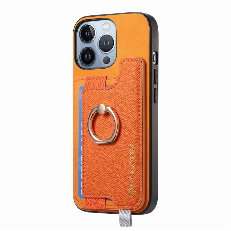 Retro Magsafe Cross Leather Ring Holder Card Bag Phone Case, For iPhone 16, For iPhone 15 Pro max, For iPhone 15 Pro