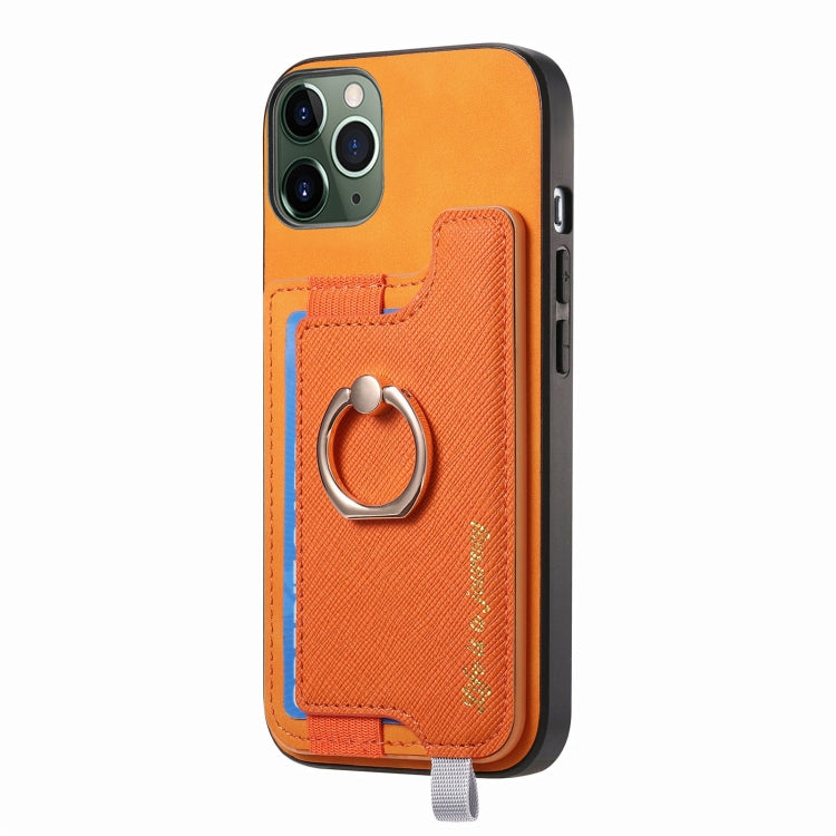 Retro Magsafe Cross Leather Ring Holder Card Bag Phone Case, For iPhone 7 / 8 / SE 2022, For iPhone 12 / 12 Pro, For iPhone X / XS