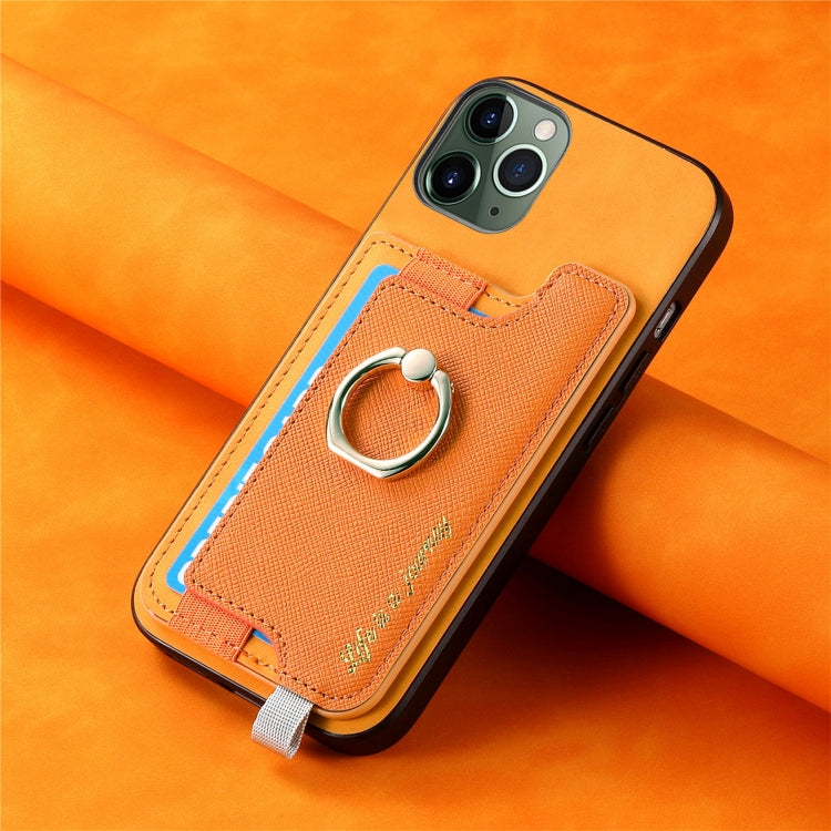 Retro Magsafe Cross Leather Ring Holder Card Bag Phone Case, For iPhone 7 / 8 / SE 2022, For iPhone 12 / 12 Pro, For iPhone X / XS