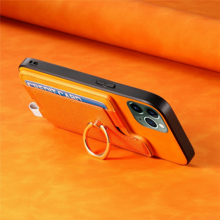 Retro Magsafe Cross Leather Ring Holder Card Bag Phone Case, For iPhone 7 / 8 / SE 2022, For iPhone 12 / 12 Pro, For iPhone X / XS