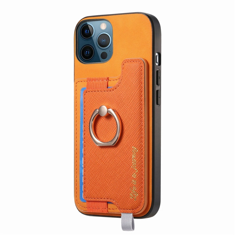 Retro Magsafe Cross Leather Ring Holder Card Bag Phone Case, For iPhone 11 Pro, For iPhone XR, For iPhone XS Max