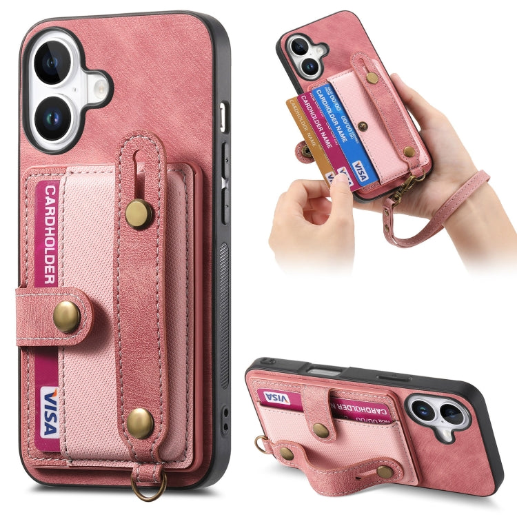 Retro Cross Wristband Wallet Leather Back Phone Case