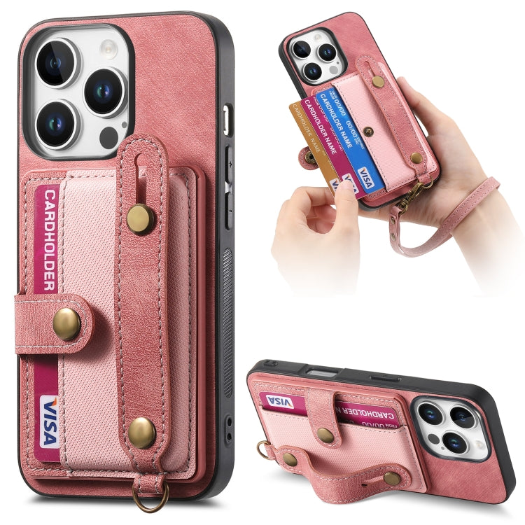 Retro Cross Wristband Wallet Leather Back Phone Case
