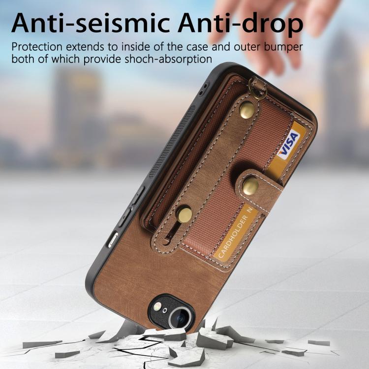 Retro Cross Wristband Wallet Leather Back Phone Case