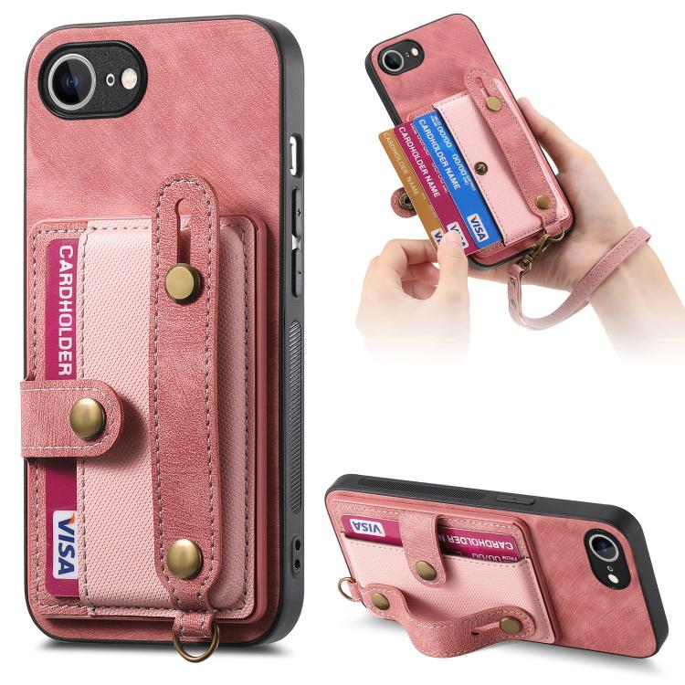 Retro Cross Wristband Wallet Leather Back Phone Case