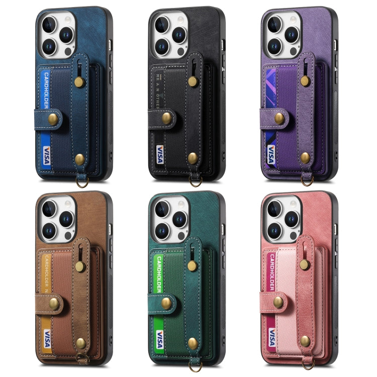 Retro Cross Wristband Wallet Leather Back Phone Case