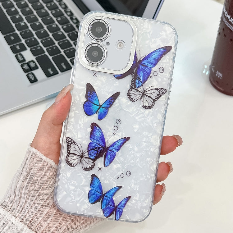 Plating Texture Butterfly TPU Phone Case with Glitter Lens Film, For iPhone 17e / 16e, For iPhone 16 Pro Max, For iPhone 16 Pro, For iPhone 16 Plus