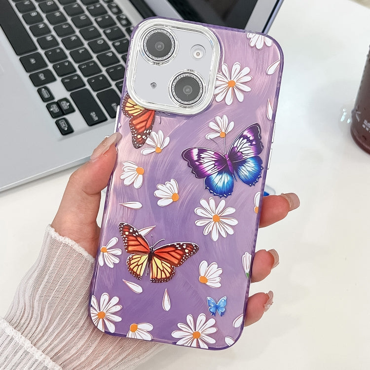 Plating Texture Butterfly TPU Phone Case with Glitter Lens Film, For iPhone 14, For iPhone 14 Pro, For iPhone 14 Pro Max, For iPhone 13 Pro Max