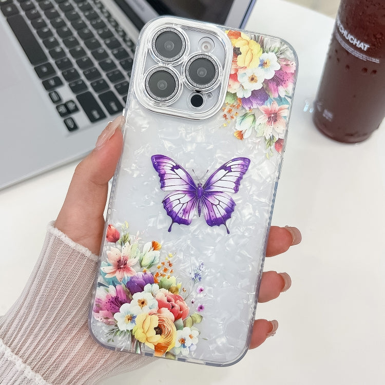 Plating Texture Butterfly TPU Phone Case with Glitter Lens Film, For iPhone 14, For iPhone 14 Pro, For iPhone 14 Pro Max, For iPhone 13 Pro Max