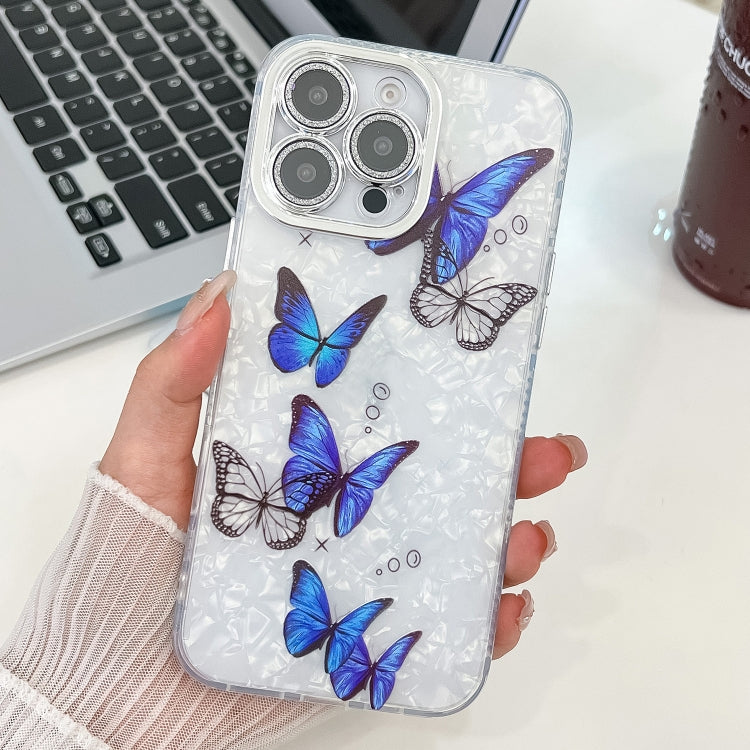 Plating Texture Butterfly TPU Phone Case with Glitter Lens Film, For iPhone 14, For iPhone 14 Pro, For iPhone 14 Pro Max, For iPhone 13 Pro Max