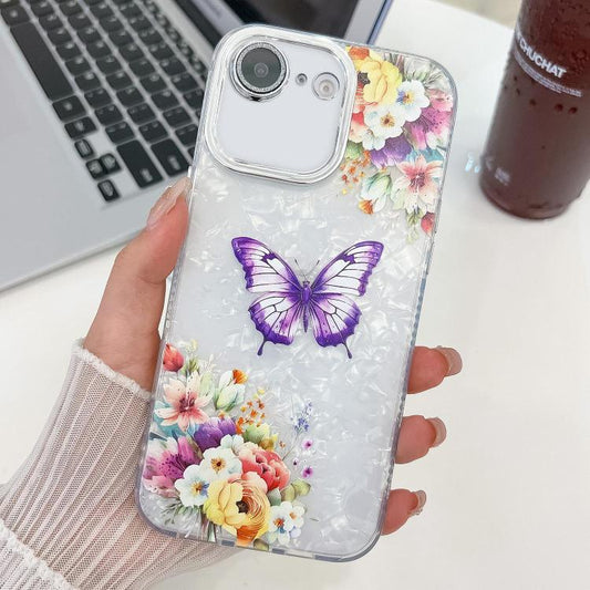Plating Texture Butterfly TPU Phone Case with Glitter Lens Film, For iPhone 17e / 16e, For iPhone 16 Pro Max, For iPhone 16 Pro, For iPhone 16 Plus