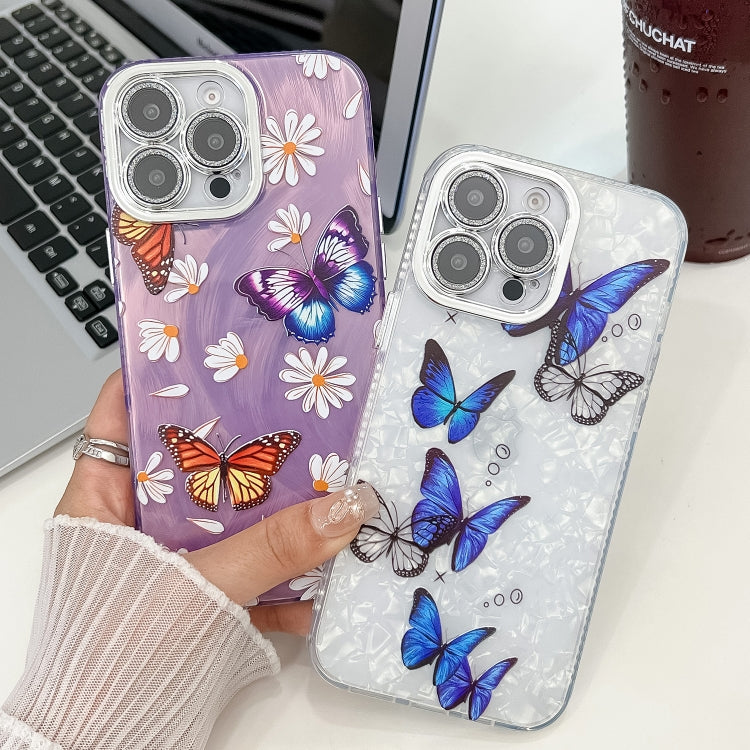 Plating Texture Butterfly TPU Phone Case with Glitter Lens Film, For iPhone 14, For iPhone 14 Pro, For iPhone 14 Pro Max, For iPhone 13 Pro Max