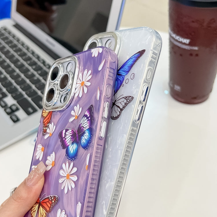 Plating Texture Butterfly TPU Phone Case with Glitter Lens Film, For iPhone 14, For iPhone 14 Pro, For iPhone 14 Pro Max, For iPhone 13 Pro Max