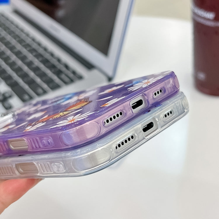 Plating Texture Butterfly TPU Phone Case with Glitter Lens Film, For iPhone 13 Pro, For iPhone 13