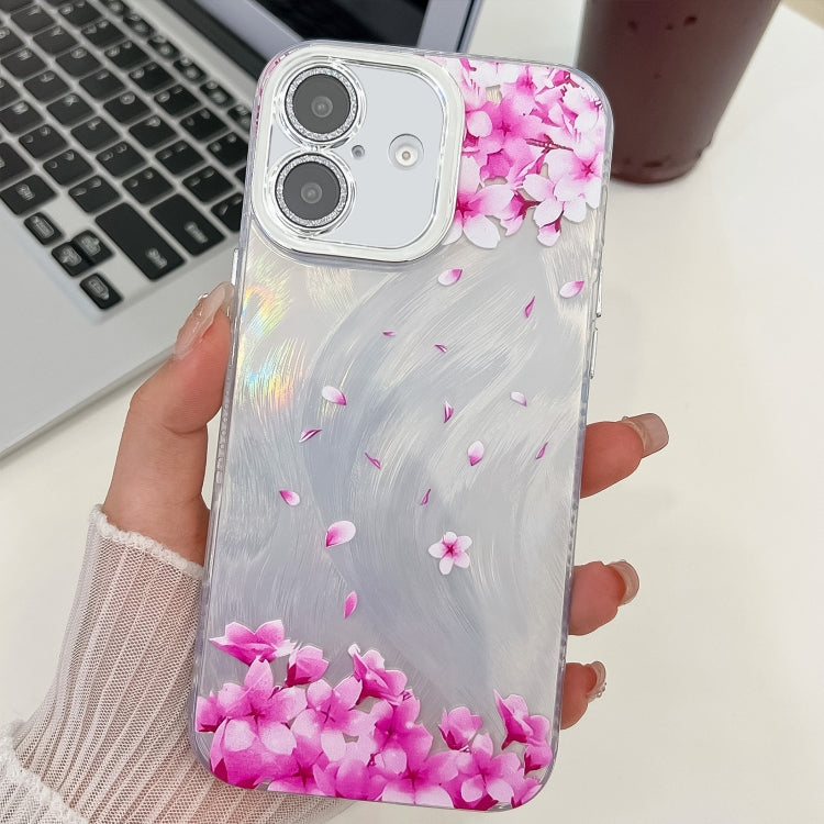Electroplating Flowers Plants Texture TPU Phone Case, For iPhone 16
