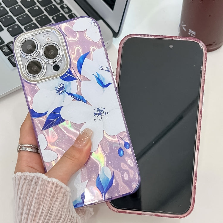 Electroplating Flowers Plants Texture TPU Phone Case, For iPhone 16