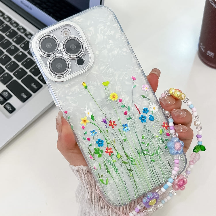 Electroplating Flower Texture Wristband TPU Phone Case, For iPhone 17e / 16e, For iPhone 16 Pro Max, For iPhone 16 Pro, For iPhone 16 Plus