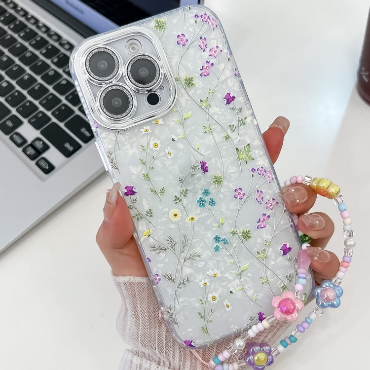 Electroplating Flower Texture Wristband TPU Phone Case, For iPhone 17e / 16e, For iPhone 16 Pro Max, For iPhone 16 Pro, For iPhone 16 Plus