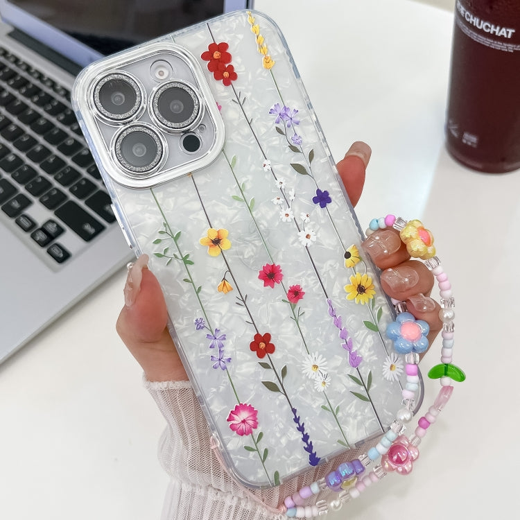 Electroplating Flower Texture Wristband TPU Phone Case, For iPhone 17e / 16e, For iPhone 16 Pro Max, For iPhone 16 Pro, For iPhone 16 Plus
