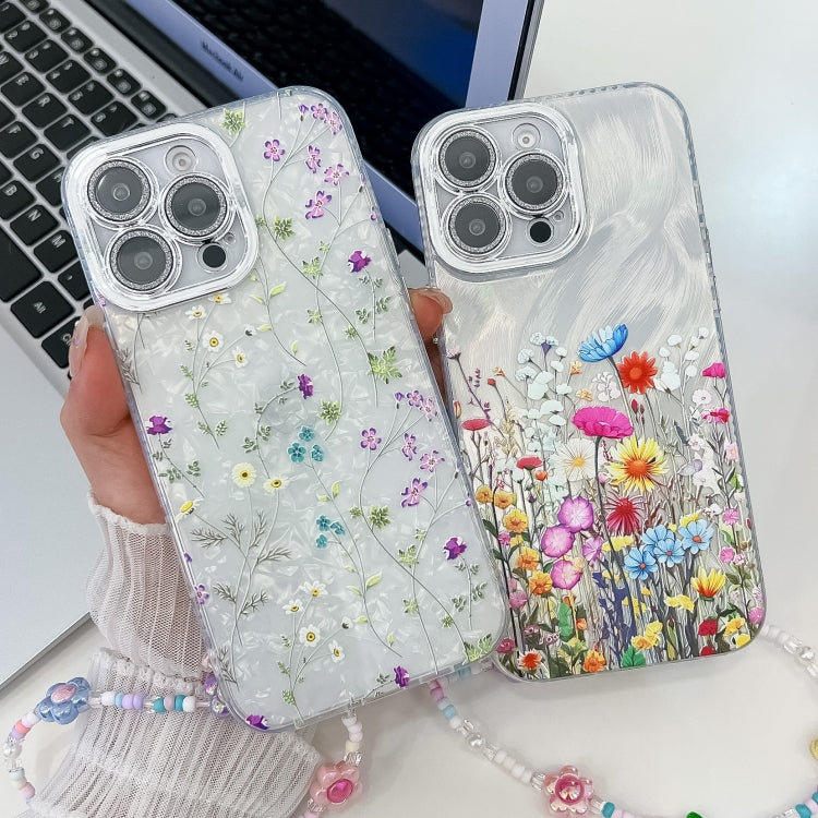 Electroplating Flower Texture Wristband TPU Phone Case, For iPhone 17e / 16e, For iPhone 16 Pro Max, For iPhone 16 Pro, For iPhone 16 Plus