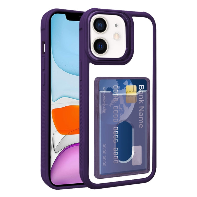 Electroplated Card Bag Acrylic Hybrid TPU Phone Case, For iPhone 11