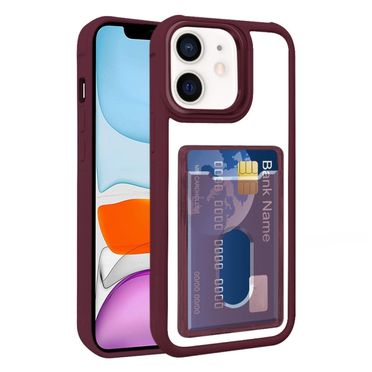 Electroplated Card Bag Acrylic Hybrid TPU Phone Case, For iPhone 11