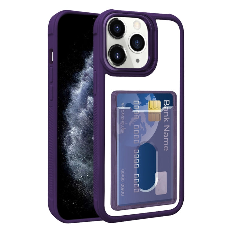 Electroplated Card Bag Acrylic Hybrid TPU Phone Case, For iPhone 11