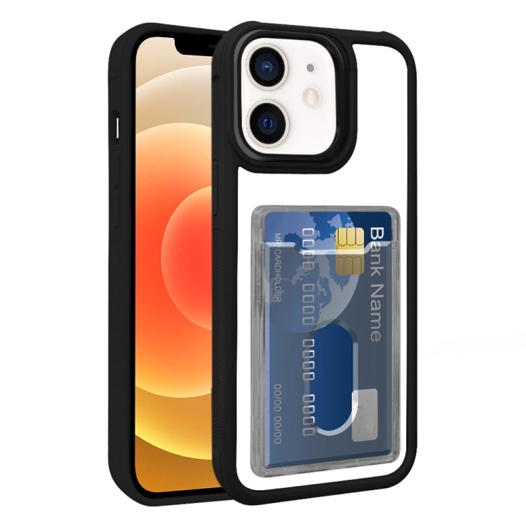 Electroplated Card Bag Acrylic Hybrid TPU Phone Case, For iPhone 12 Pro Max, For iPhone 12 Pro, For iPhone 11 Pro Max