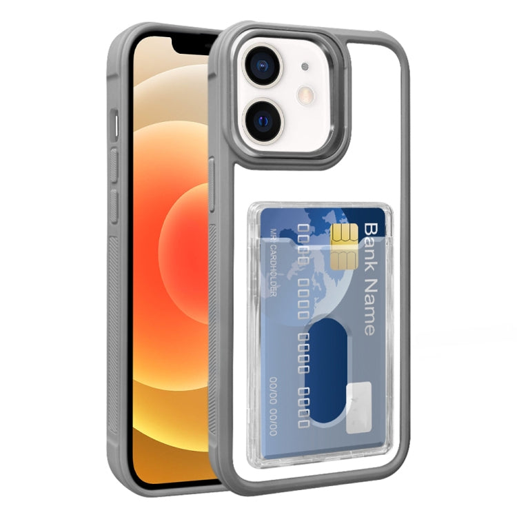 Electroplated Card Bag Acrylic Hybrid TPU Phone Case, For iPhone 12 Pro Max, For iPhone 12 Pro, For iPhone 11 Pro Max