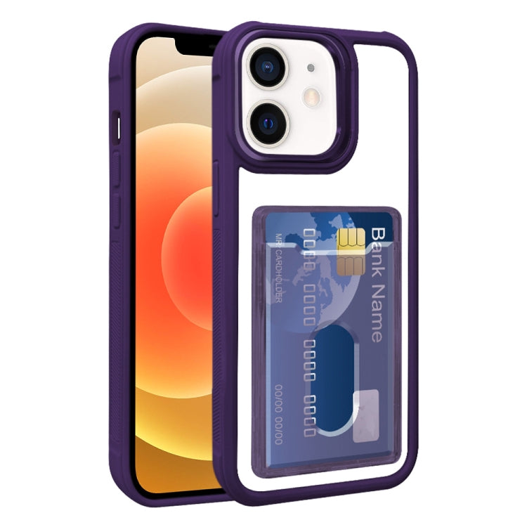 Electroplated Card Bag Acrylic Hybrid TPU Phone Case, For iPhone 12 Pro Max, For iPhone 12 Pro, For iPhone 11 Pro Max