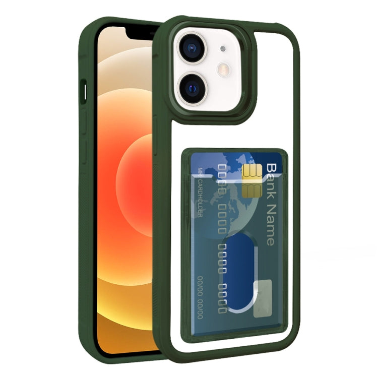 Electroplated Card Bag Acrylic Hybrid TPU Phone Case, For iPhone 12 Pro Max, For iPhone 12 Pro, For iPhone 11 Pro Max