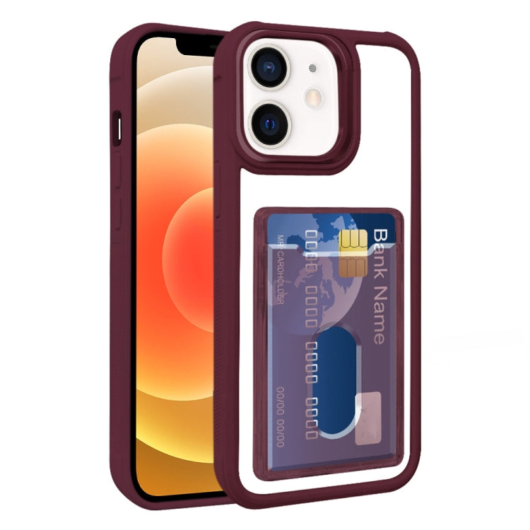 Electroplated Card Bag Acrylic Hybrid TPU Phone Case, For iPhone 12 Pro Max, For iPhone 12 Pro, For iPhone 11 Pro Max