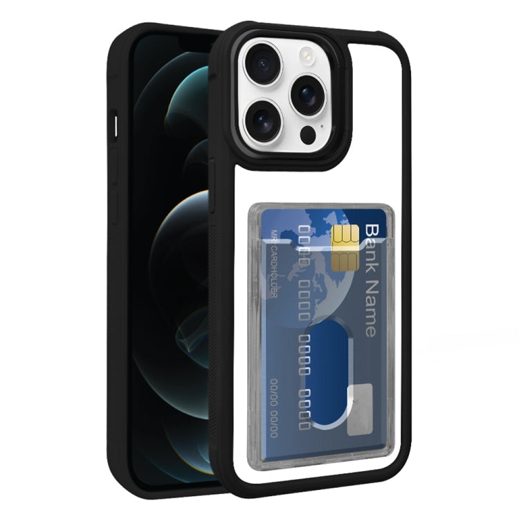 Electroplated Card Bag Acrylic Hybrid TPU Phone Case, For iPhone 12 Pro Max, For iPhone 12 Pro, For iPhone 11 Pro Max