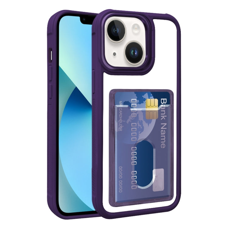 Electroplated Card Bag Acrylic Hybrid TPU Phone Case, For iPhone 13 Pro, For iPhone 13, For iPhone 12