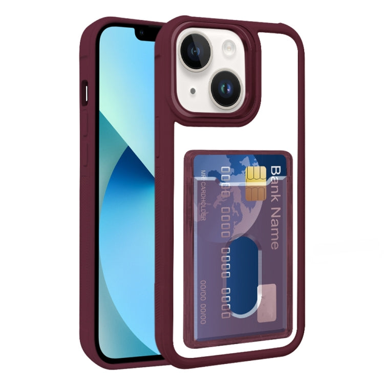 Electroplated Card Bag Acrylic Hybrid TPU Phone Case, For iPhone 13 Pro, For iPhone 13, For iPhone 12