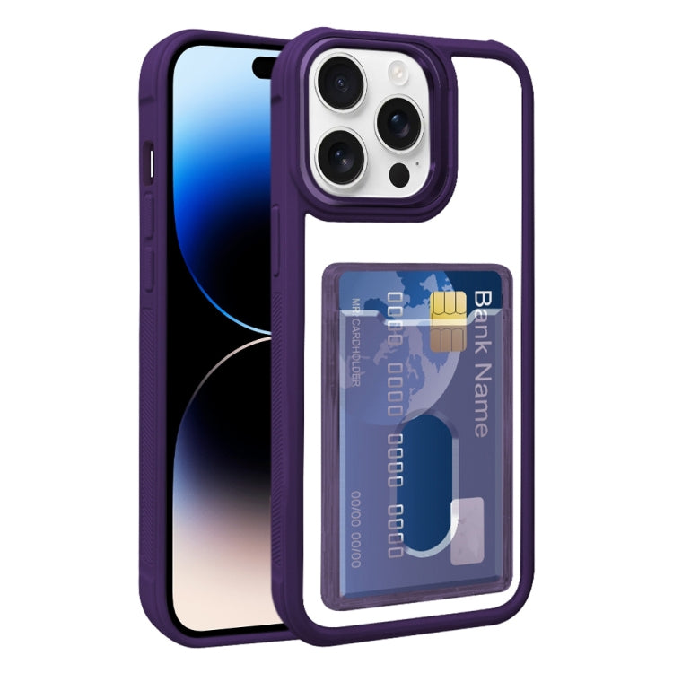 Electroplated Card Bag Acrylic Hybrid TPU Phone Case, For iPhone 14, For iPhone 14 Pro Max, For iPhone 13 Pro Max