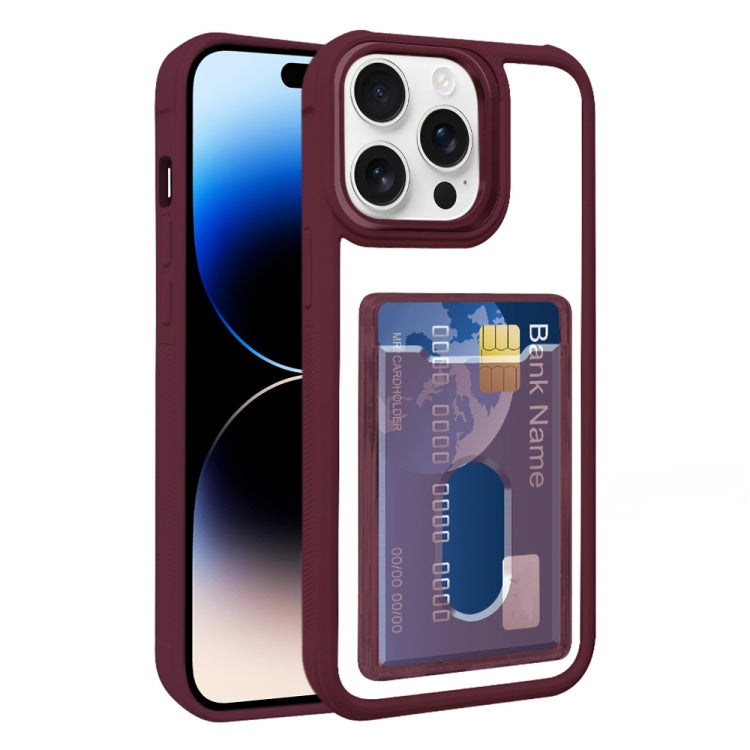 Electroplated Card Bag Acrylic Hybrid TPU Phone Case, For iPhone 14, For iPhone 14 Pro Max, For iPhone 13 Pro Max