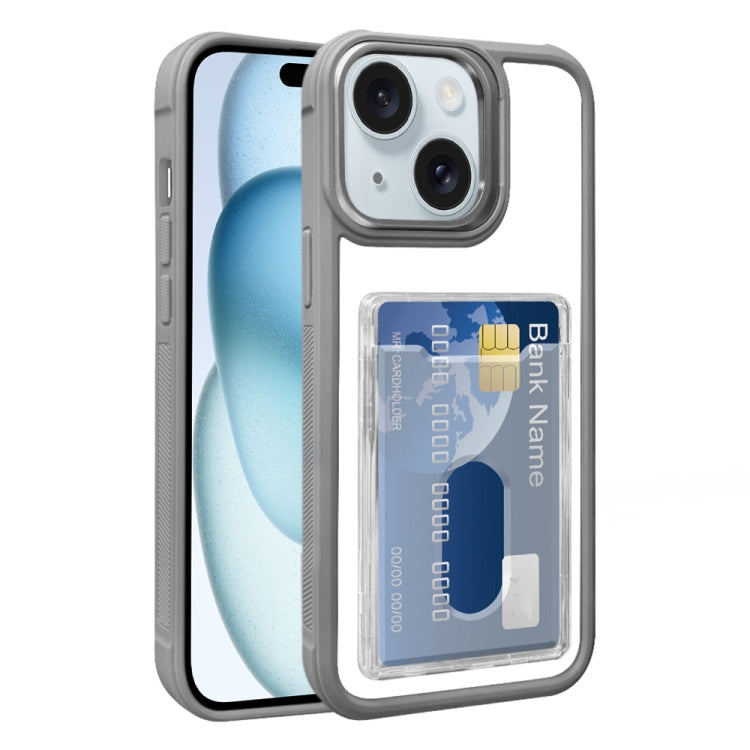 Electroplated Card Bag Acrylic Hybrid TPU Phone Case, For iPhone 15 Plus, For iPhone 15, For iPhone 14 Plus