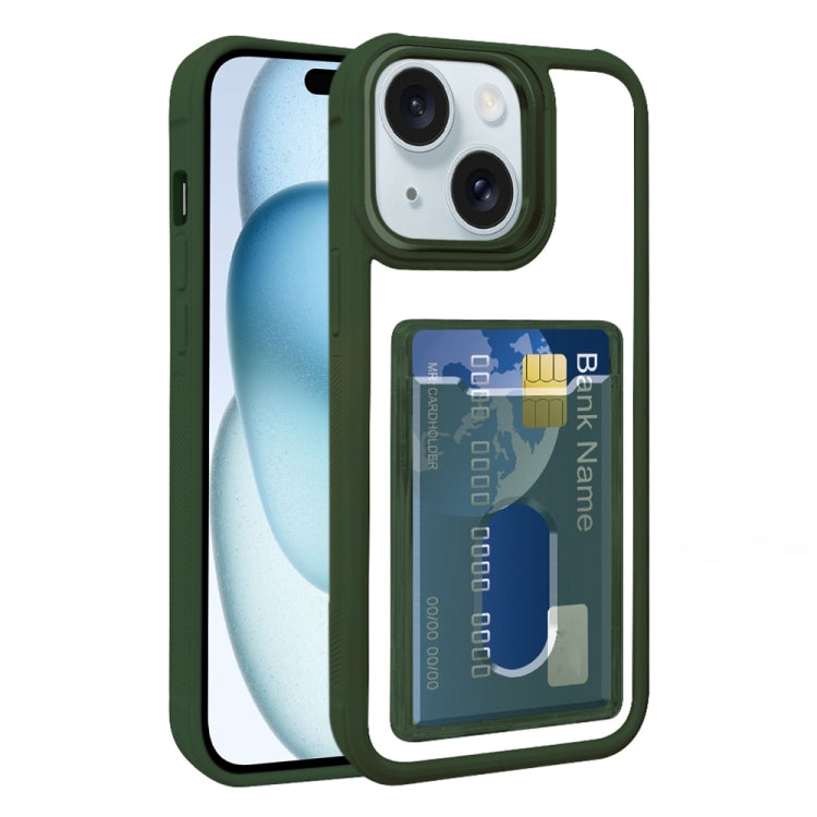 Electroplated Card Bag Acrylic Hybrid TPU Phone Case, For iPhone 15 Plus, For iPhone 15, For iPhone 14 Plus