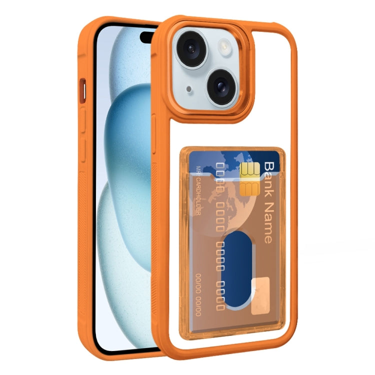 Electroplated Card Bag Acrylic Hybrid TPU Phone Case, For iPhone 15 Plus, For iPhone 15, For iPhone 14 Plus